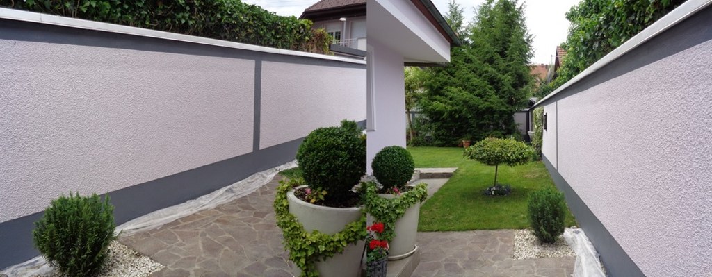 BARVANJE BETONSKE OGRAJE OKOLI STANOVANJSKE HIŠE - DOMŽALE